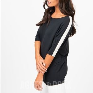 Dolman Tunic with Cream Stipe